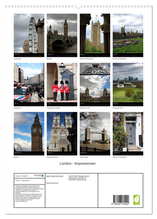 London - Impressionen (CALVENDO Premium Wandkalender 2026)