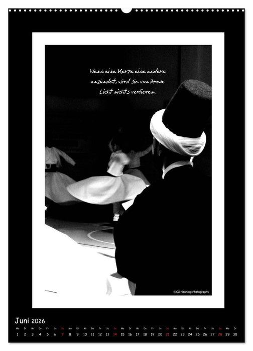 Mevlana's tanzende Derwische und seine Weisheiten (CALVENDO Premium Wandkalender 2026)