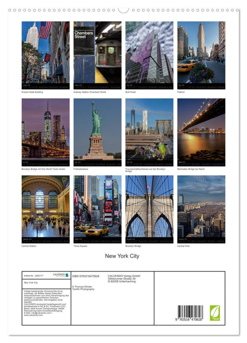 New York City (CALVENDO Premium Wandkalender 2026)