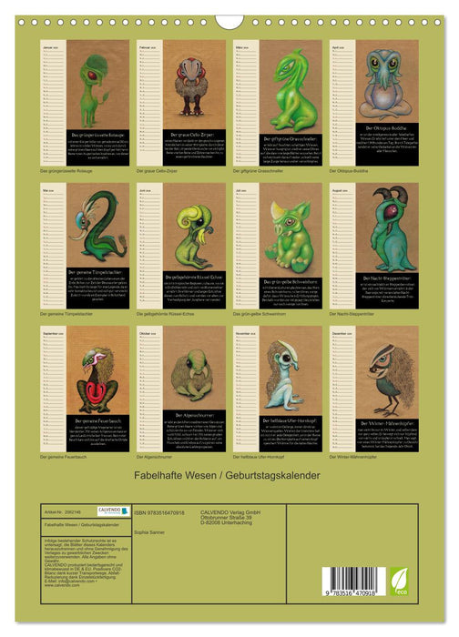 Fabelhafte Wesen / Geburtstagskalender (CALVENDO Wandkalender 2026)
