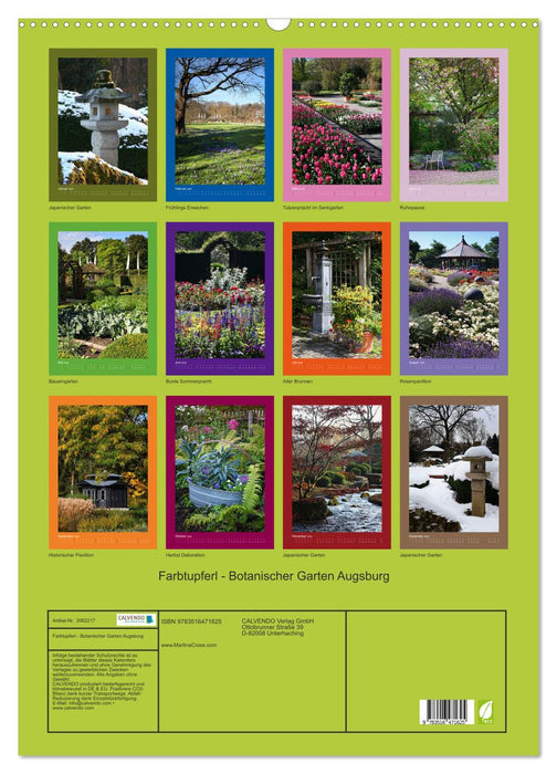 Farbtupferl - Botanischer Garten Augsburg (CALVENDO Wandkalender 2026)