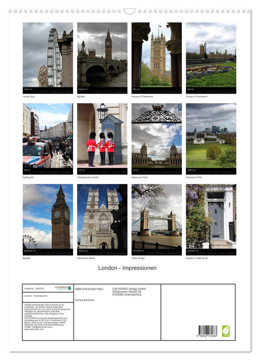 London - Impressionen (CALVENDO Wandkalender 2026)