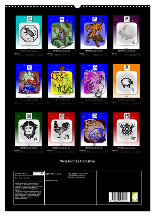 Chinesisches Horoskop (CALVENDO Premium Wandkalender 2026)