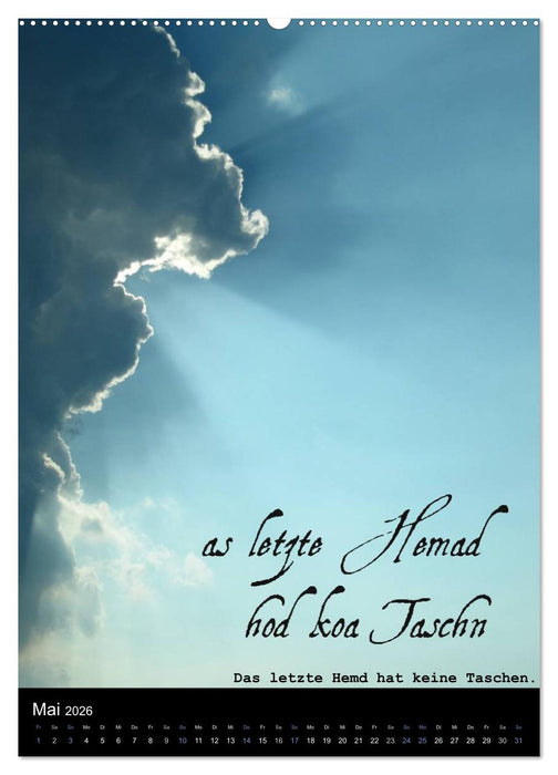 Baierische Lebensweisheiten mit Untertitel (CALVENDO Premium Wandkalender 2026)