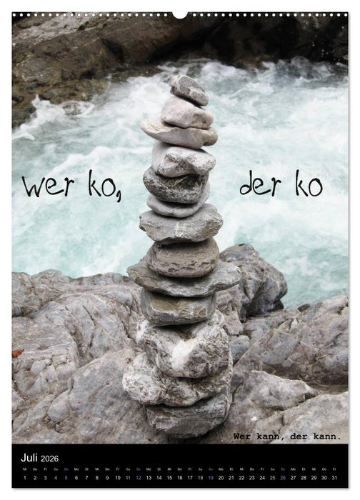 Baierische Lebensweisheiten mit Untertitel (CALVENDO Premium Wandkalender 2026)