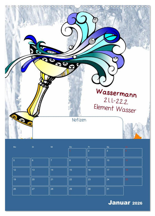 Sternzeichen • Geburtstagskalender / Planer (CALVENDO Premium Wandkalender 2026)