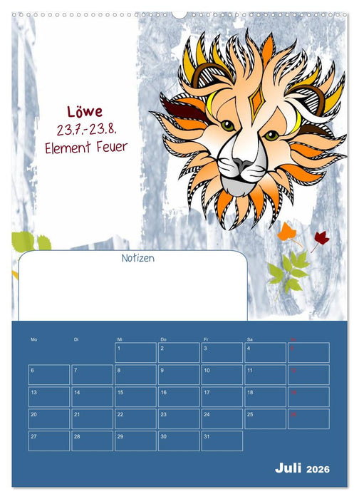 Sternzeichen • Geburtstagskalender / Planer (CALVENDO Premium Wandkalender 2026)