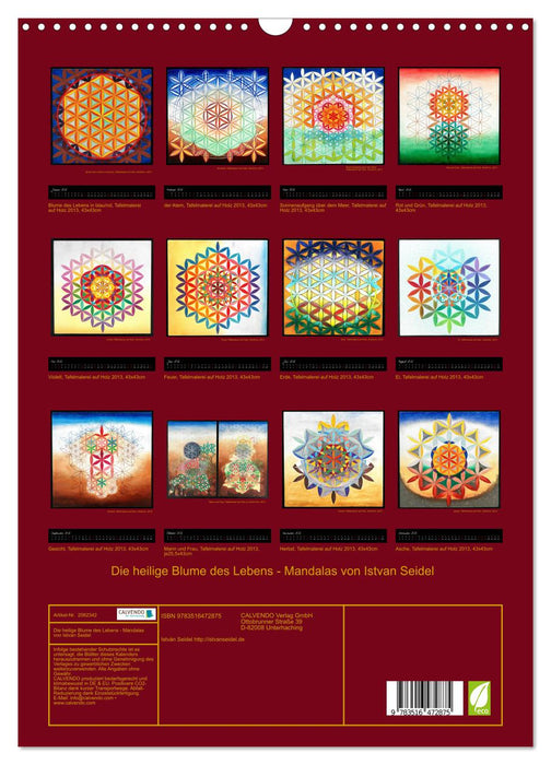 Die heilige Blume des Lebens - Mandalas von Istvan Seidel (CALVENDO Wandkalender 2026)