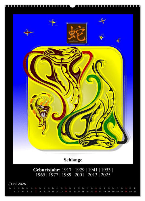 Chinesisches Horoskop (CALVENDO Wandkalender 2026)
