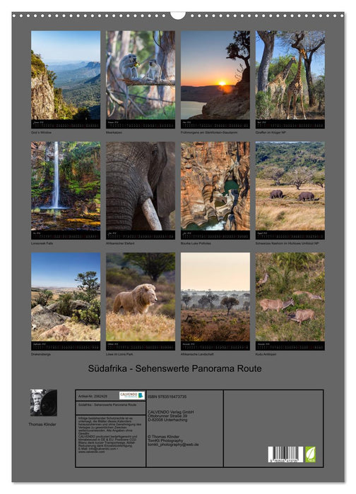 Südafrika - Sehenswerte Panorama Route (CALVENDO Wandkalender 2026)