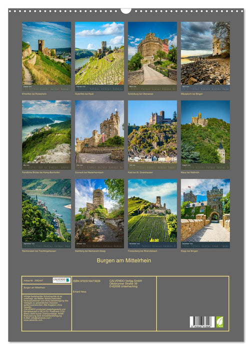 Burgen am Mittelrhein (CALVENDO Wandkalender 2026)