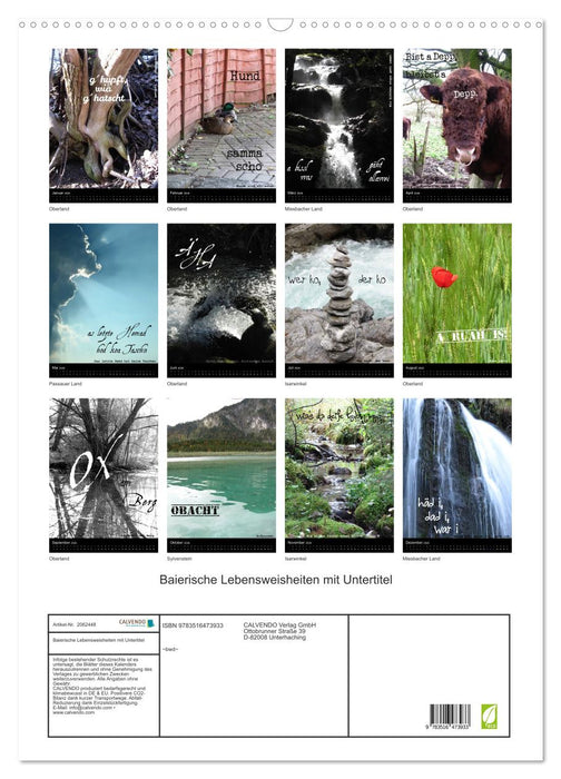 Baierische Lebensweisheiten mit Untertitel (CALVENDO Wandkalender 2026)