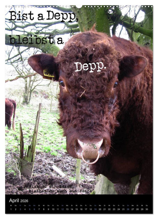 Baierische Lebensweisheiten mit Untertitel (CALVENDO Wandkalender 2026)