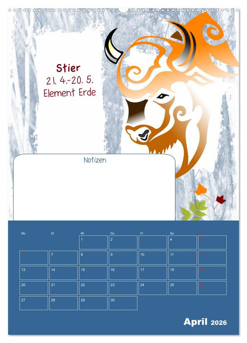 Sternzeichen • Geburtstagskalender / Planer (CALVENDO Wandkalender 2026)