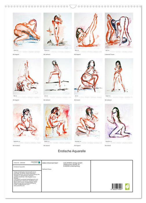 Erotische Aquarelle (CALVENDO Wandkalender 2026)