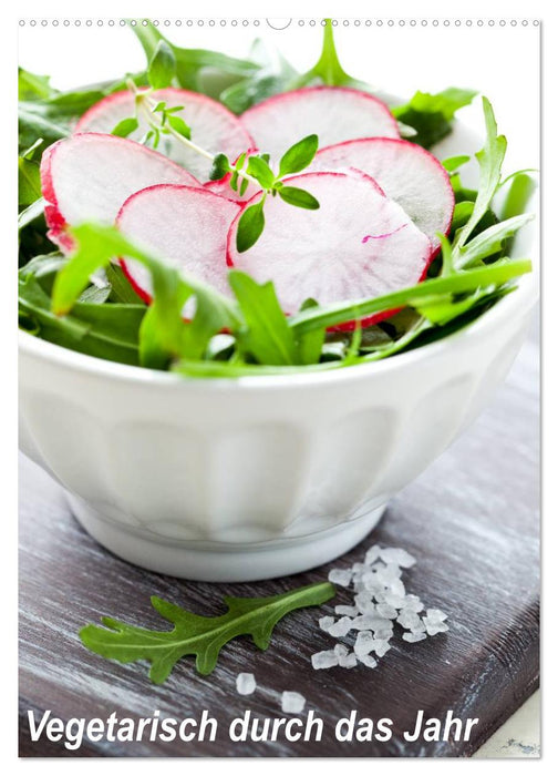 Vegetarisch durch das Jahr / Planer (CALVENDO Wandkalender 2026)