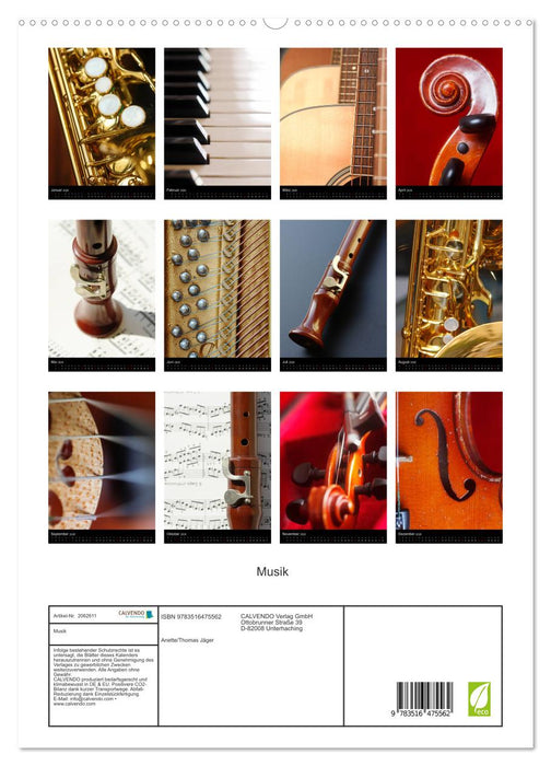 Musik (CALVENDO Premium Wandkalender 2026)