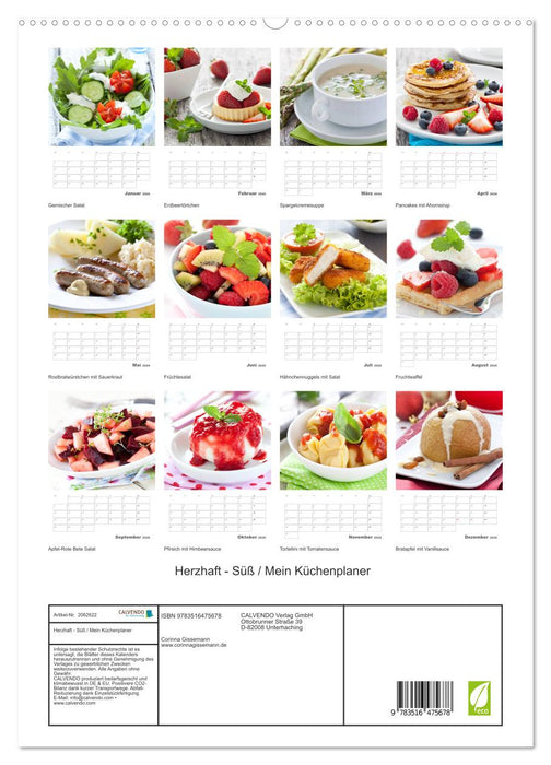 Herzhaft - Süß / Mein Küchenplaner (CALVENDO Premium Wandkalender 2026)