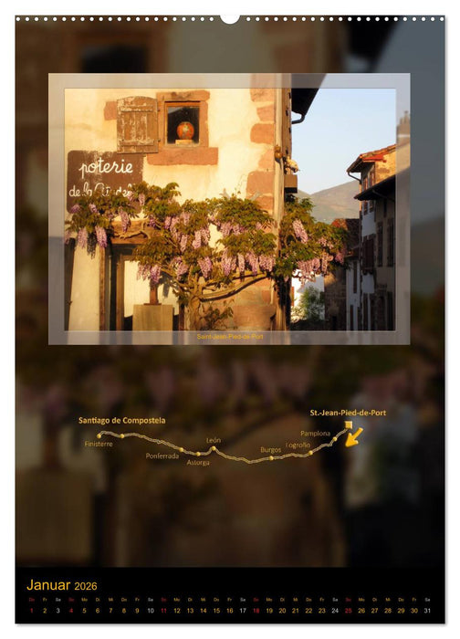 Jakobsweg - Camino Francés (CALVENDO Premium Wandkalender 2026)