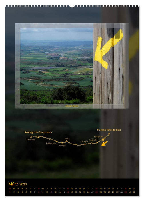 Jakobsweg - Camino Francés (CALVENDO Premium Wandkalender 2026)