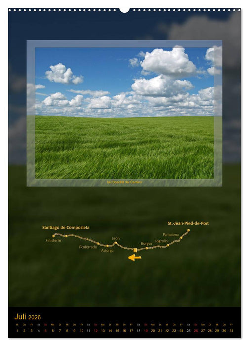 Jakobsweg - Camino Francés (CALVENDO Premium Wandkalender 2026)