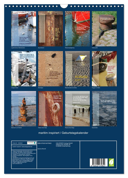 maritim inspiriert / Geburtstagskalender (CALVENDO Wandkalender 2026)