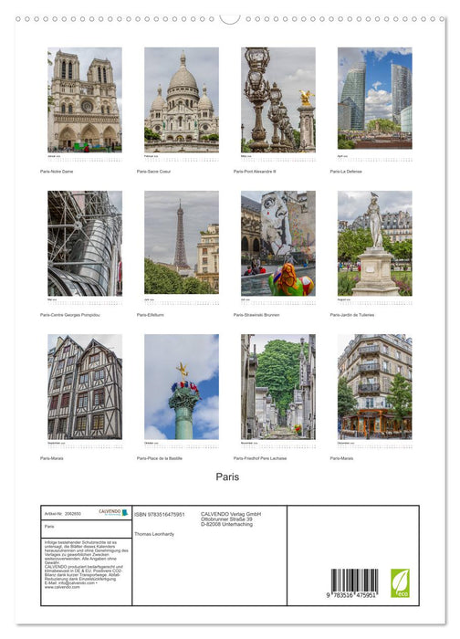 Paris (CALVENDO Premium Wandkalender 2026)