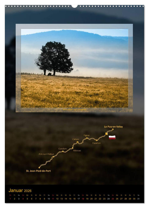 Jakobsweg Via Podiensis (CALVENDO Premium Wandkalender 2026)
