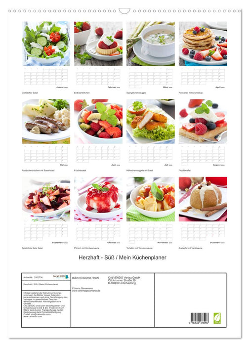 Herzhaft - Süß / Mein Küchenplaner (CALVENDO Wandkalender 2026)