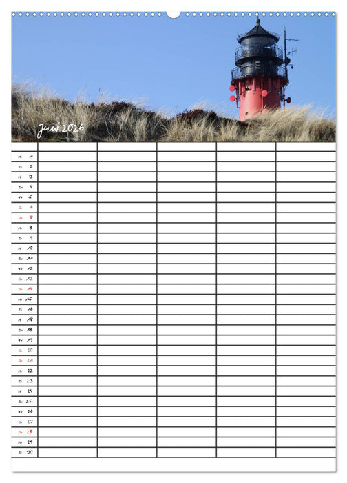 Familienplaner - Sylt (CALVENDO Premium Wandkalender 2026)