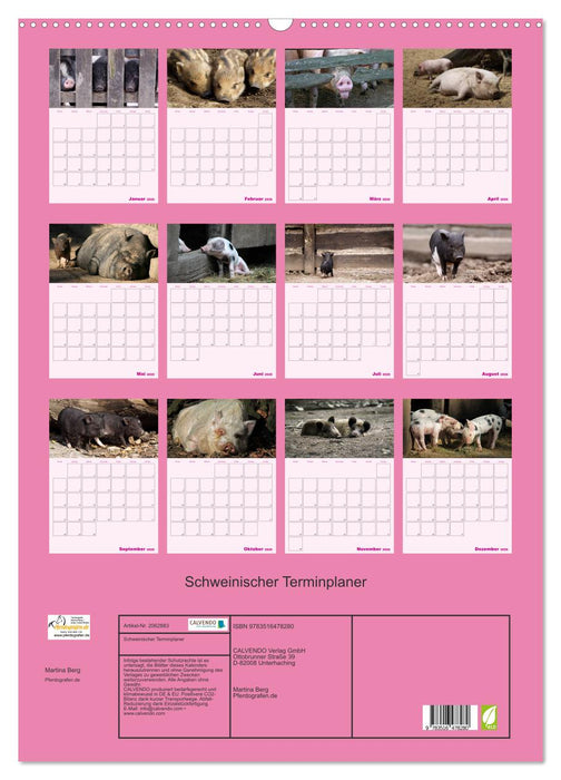 Schweinischer Terminplaner (CALVENDO Wandkalender 2026)