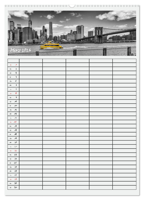 NEW YORK CITY Teamplaner (CALVENDO Premium Wandkalender 2026)