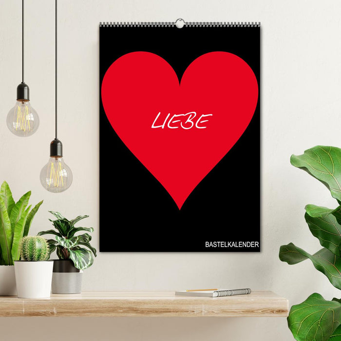 Foto- und Bastelkalender „LIEBE“ in der Farbe Schwarz (CALVENDO Wandkalender 2026)