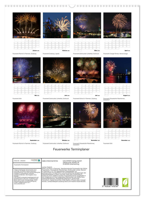 Feuerwerke Terminplaner (CALVENDO Premium Wandkalender 2026)