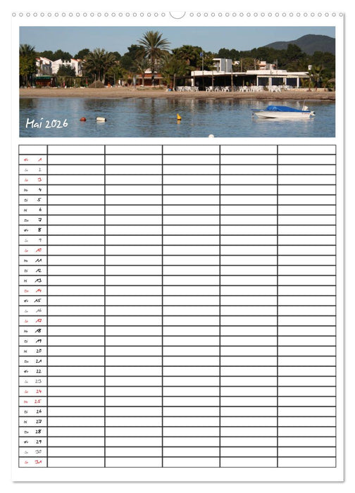 Ibiza / Familienplaner (CALVENDO Premium Wandkalender 2026)