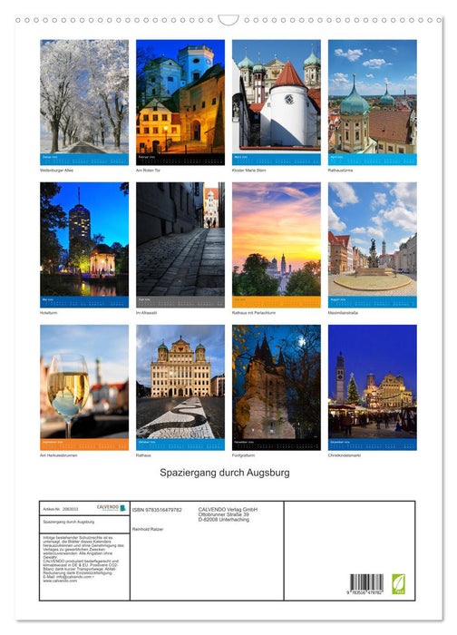 Spaziergang durch Augsburg (CALVENDO Wandkalender 2026)