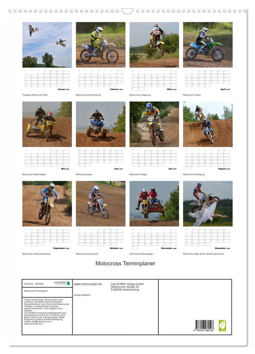 Motocross Terminplaner (CALVENDO Wandkalender 2026)