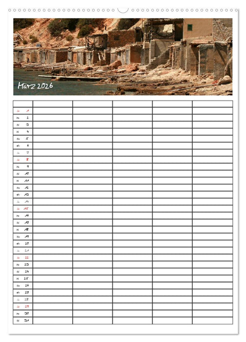 Ibiza / Familienplaner (CALVENDO Wandkalender 2026)