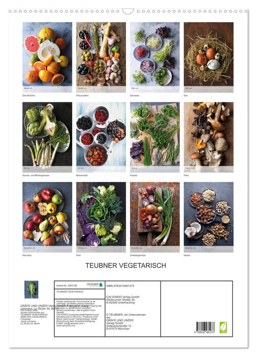 TEUBNER VEGETARISCH (CALVENDO Wandkalender 2026)