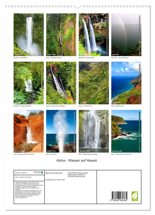 Aloha - Wasser auf Hawaii (CALVENDO Premium Wandkalender 2026)