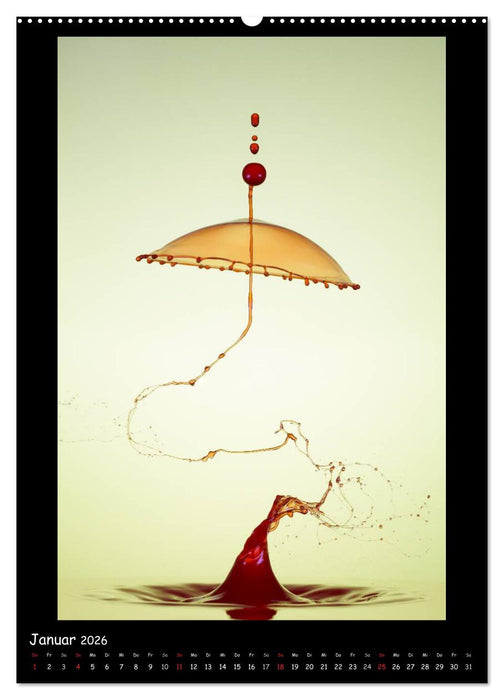 Außergewöhnliche Kunst - Wasser Tropfenfotografie (CALVENDO Premium Wandkalender 2026)
