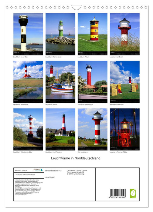 Leuchttürme in Norddeutschland (CALVENDO Wandkalender 2026)
