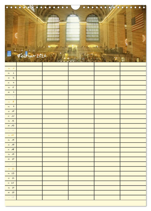 New York Familienplaner (CALVENDO Wandkalender 2026)