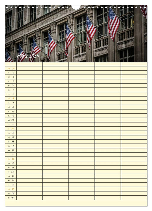 New York Familienplaner (CALVENDO Wandkalender 2026)