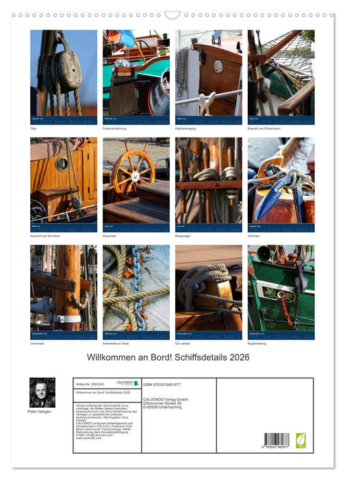 Willkommen an Bord! Schiffsdetails 2026 (CALVENDO Wandkalender 2026)