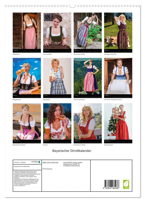 Bayerischer Dirndlkalender (CALVENDO Premium Wandkalender 2026)