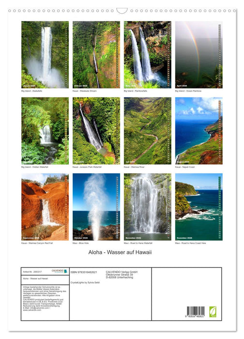 Aloha - Wasser auf Hawaii (CALVENDO Wandkalender 2026)