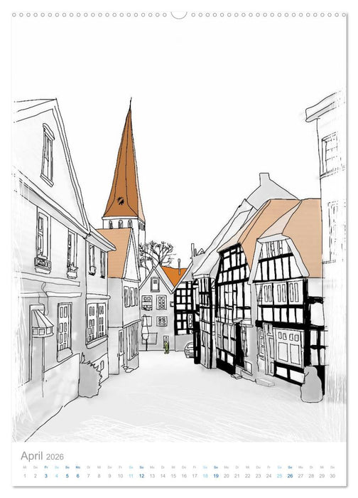 HATTINGEN GEZEICHNET (CALVENDO Premium Wandkalender 2026)