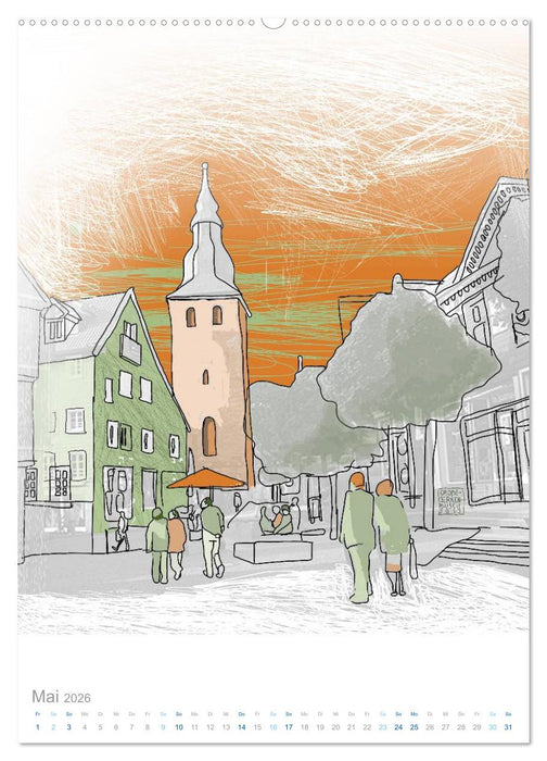 HATTINGEN GEZEICHNET (CALVENDO Premium Wandkalender 2026)