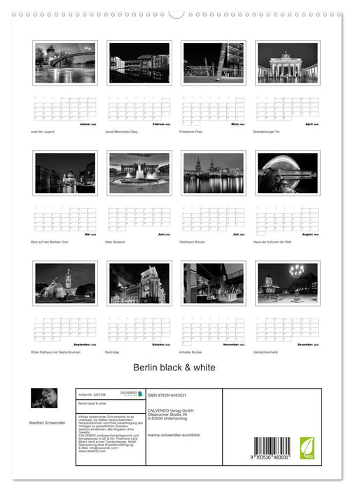 Berlin black & white (CALVENDO Premium Wandkalender 2026)